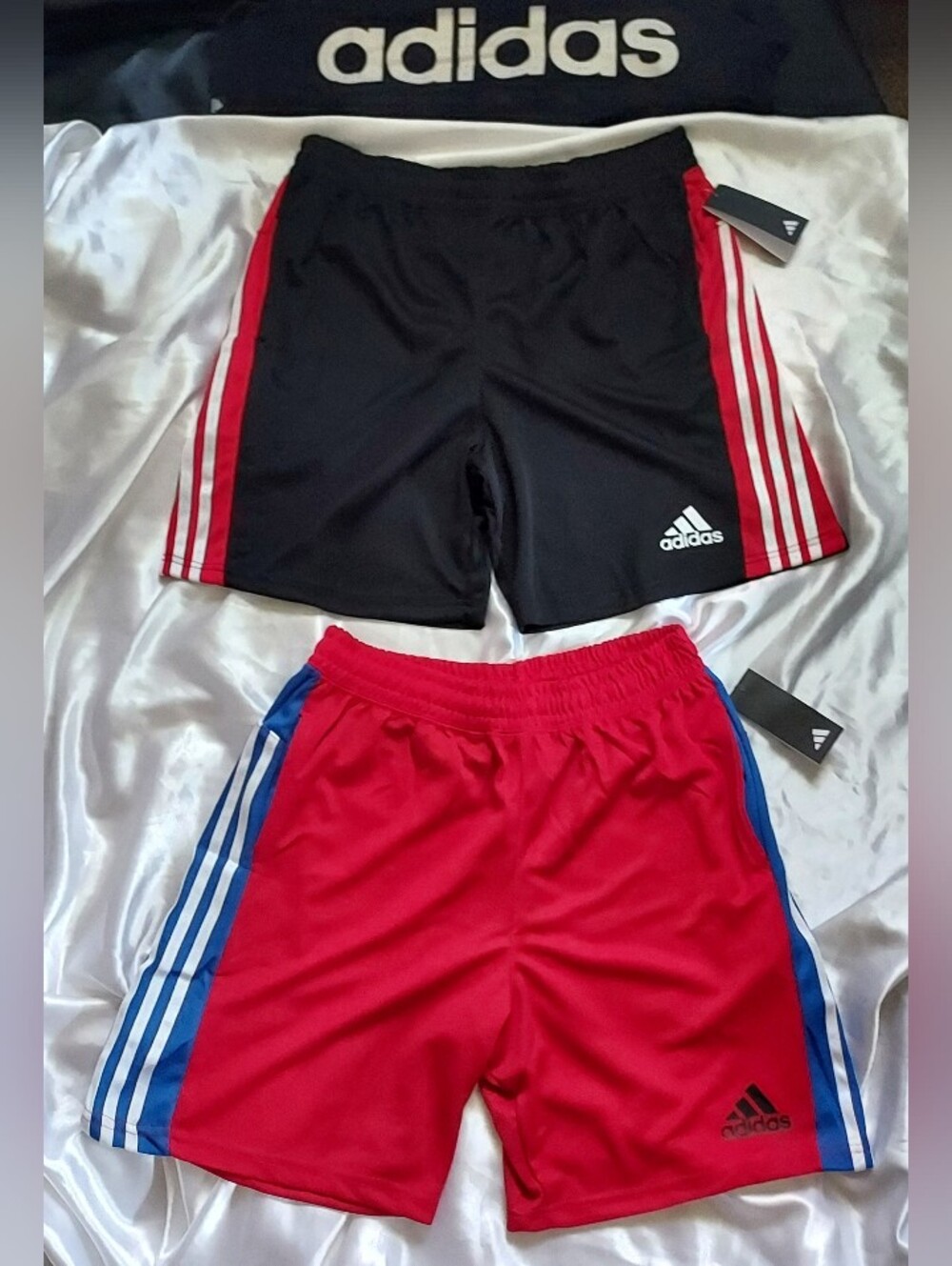 Adidas Men's Athletic Shorts - Black & Red Bundle